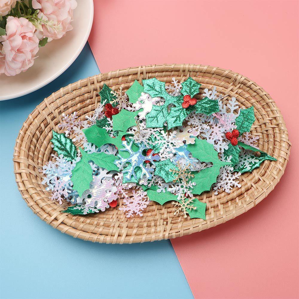 Preva 100 /200 /300 Pcs Natal Confetti Warna Campur Dekorasi Pernikahan Ulang Tahun Perlengkapan Pesta Xmas Snowflake