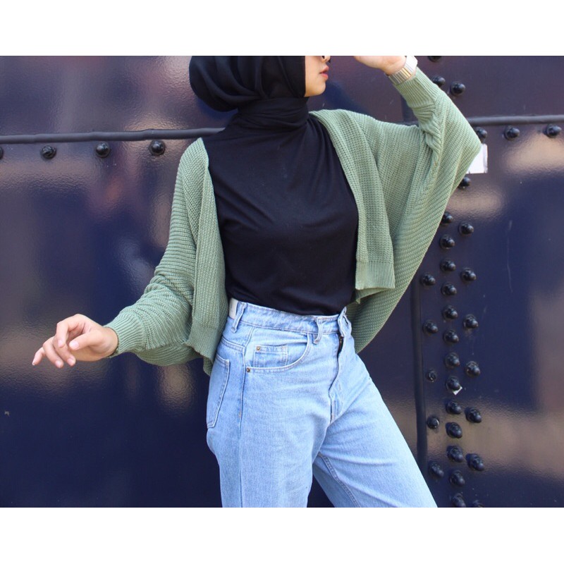 [RAJUT] Cardigan Rajut BATWING tebal-mint
