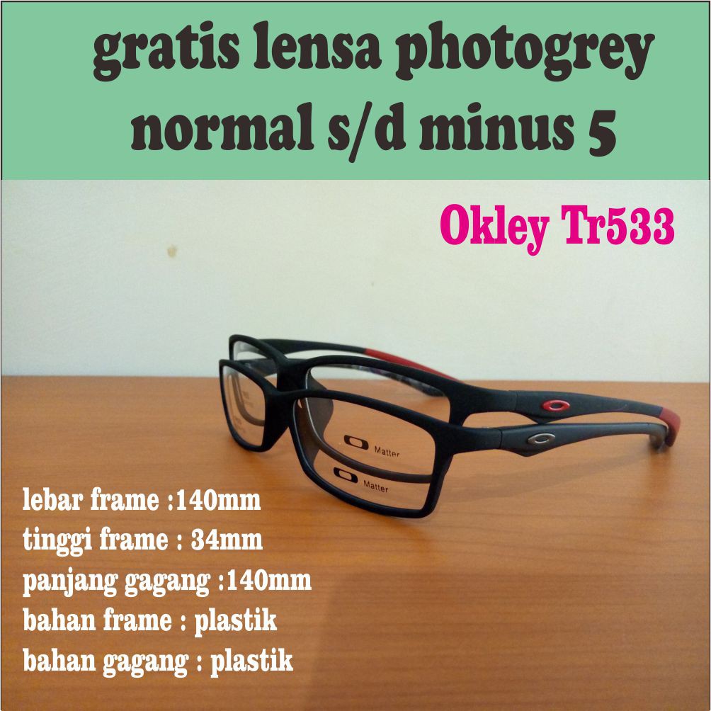 kacamata minus sporty tr533 free lensa photogrey