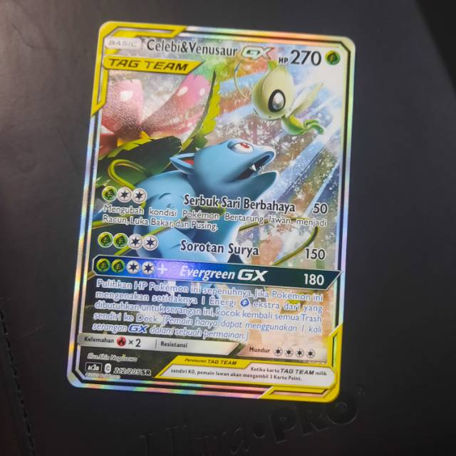 Celebi Venusaur GX Tag Team SR Full Art kartu pokemon tcg card trading game