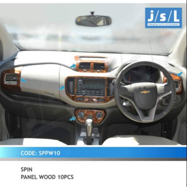panel kayu dashboard mobil chevrolet spin ferrari variasi