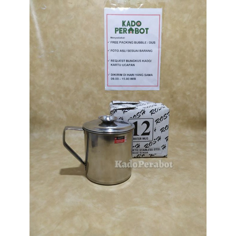 mug stainless steel rosh 12cm - mug stainless sedang -gelas stainless