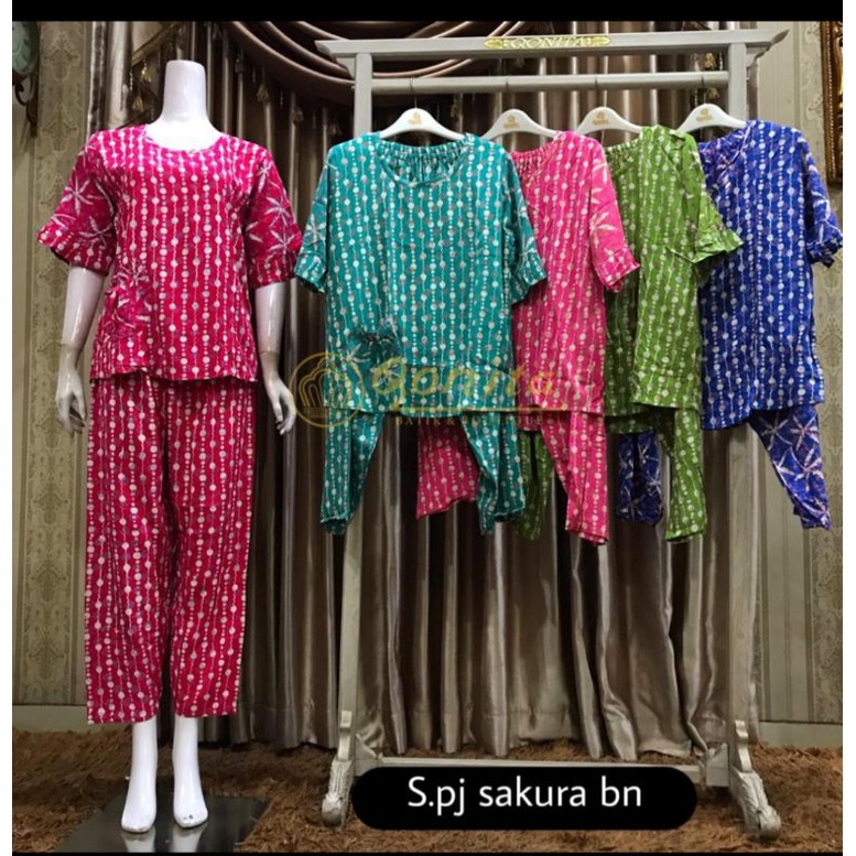 Setelan celana panjang baju tidur by Qonita batik III