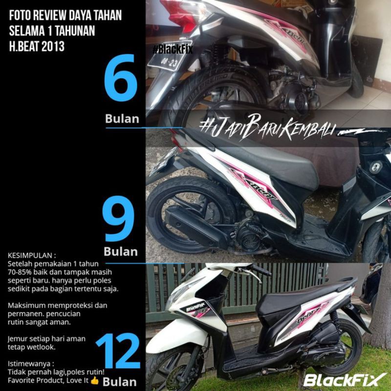 Blackfix Penghitam body motor, Chamber knalpot daya tahan 12 bulan lebih, 100% ORI Black Fix 100ml