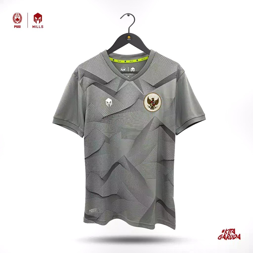 JERSEY TIMNAS GARUDA INDONESIA 2020 MILLS 1013GR BAJU LATIHAN TIMNAS TRAINING JERSEY TIMNAS GREY