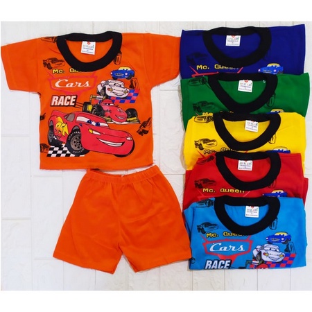 Setelan Anak Lengan Pendek Karakter Animasi | S-M-L-XL-XXL | Cars