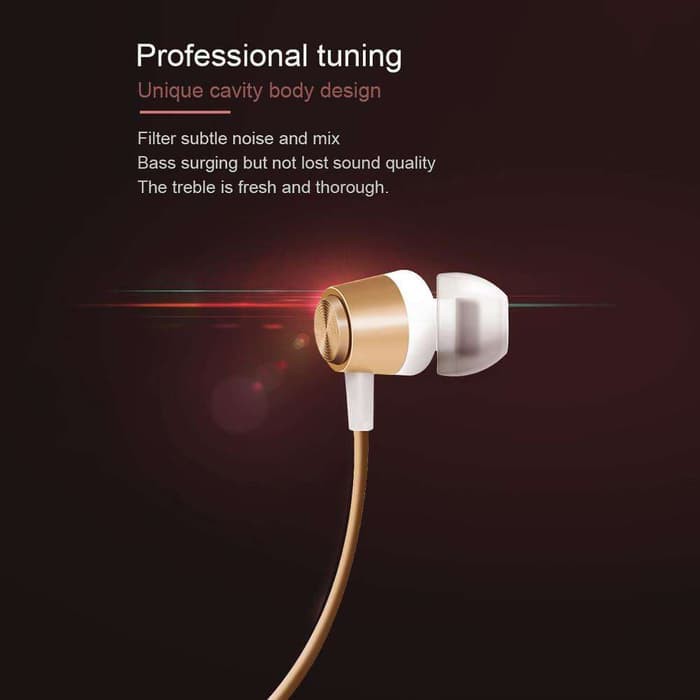 JOYROOM JR-EL113 Metal In-ear Earphone Super Bass Headset w/Mic GOLD