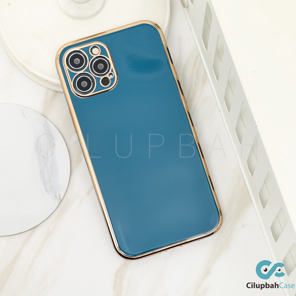 6D Plating List Full Lens Cover (1) Soft Case iPhone 6 7 8 SE 7+ 8+ X XR XS 11 12 MINI PRO MAX-PGL Dark Blue