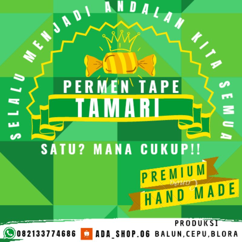 

PERMEN TAPE PREMIUM HAND MADE/ SUWAR SUWIR