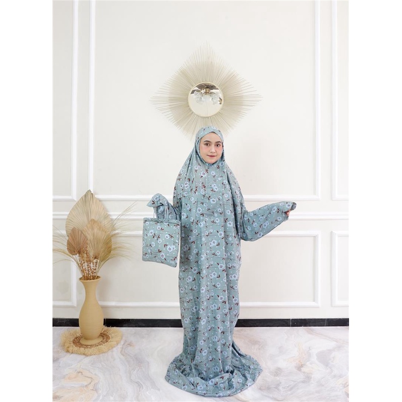 Mukena Dewasa Ecer Terusan Hadramaut Motif Bunga