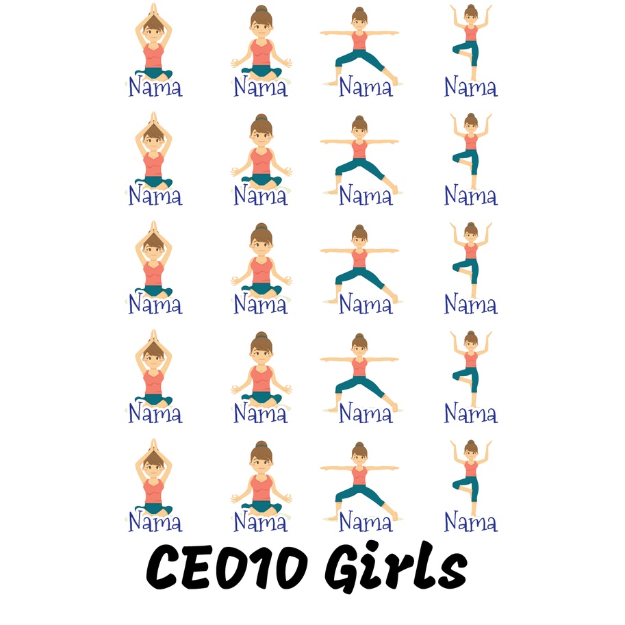 

Sticker Nama Cutting Label Waterproof Tahan Air Girls Sport 10 (CE010)
