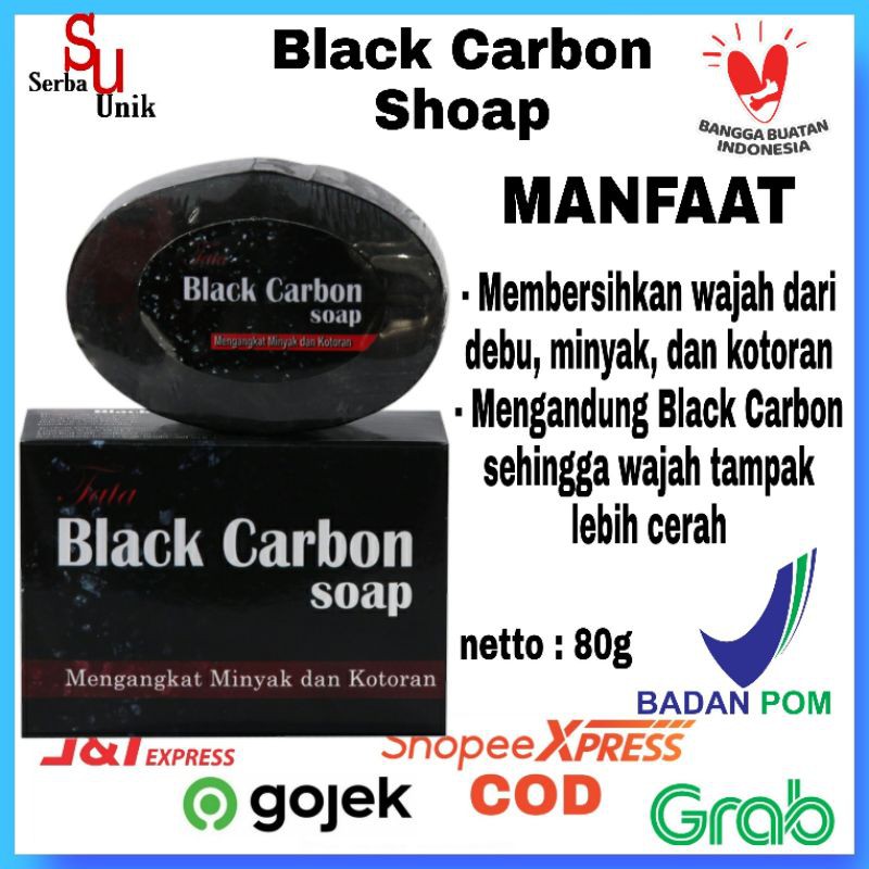 (BPOM) Sabun Batang Cuci Wajah/Muka Tata Black Carbon Soap 80gr