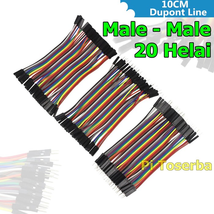 Dupont cable wire 10cm Male to Male kabel jumper 20 helai