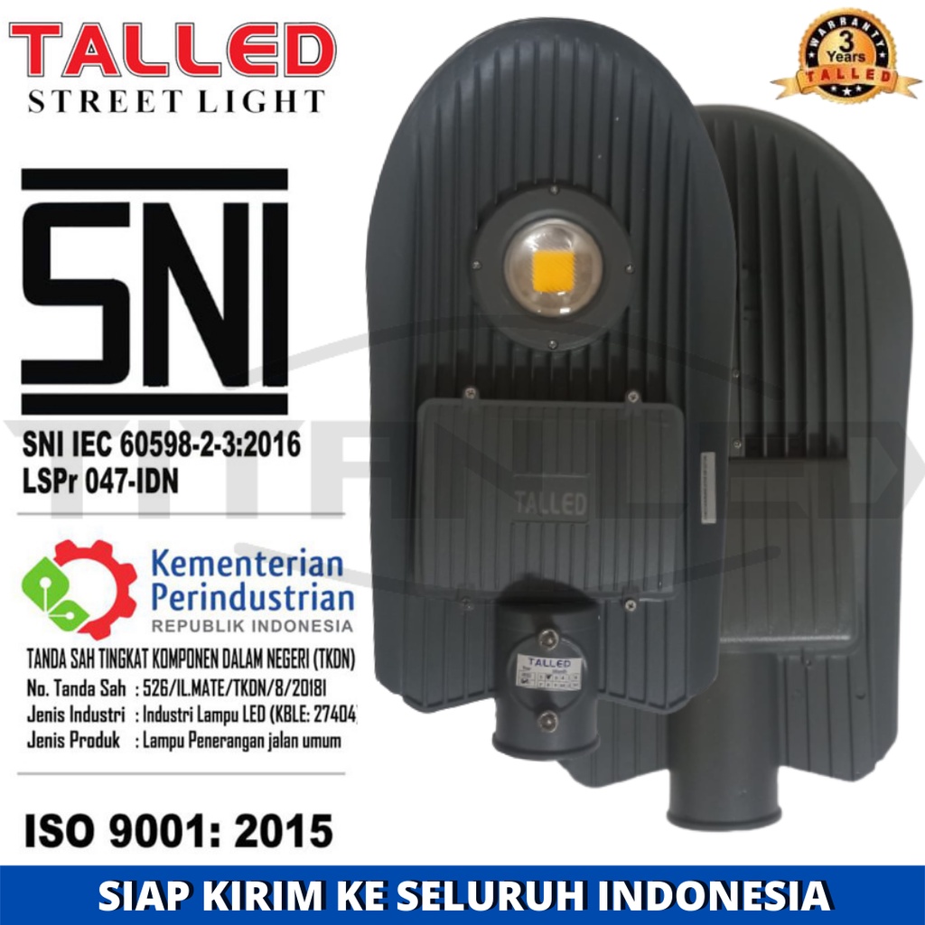 LAMPU JALAN PJU TALLED GREY COBRA LED CHIP BRIDGELUX GARANSI 3 TAHUN