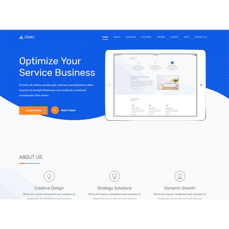 

Zooki – Landing Page Template