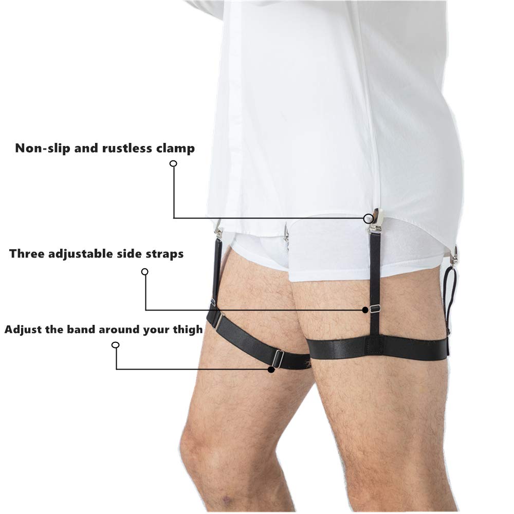 1 Pasang Suspender Kemeja Shirt Suspender Intactor Leg Suspender For Men Shirt Holder