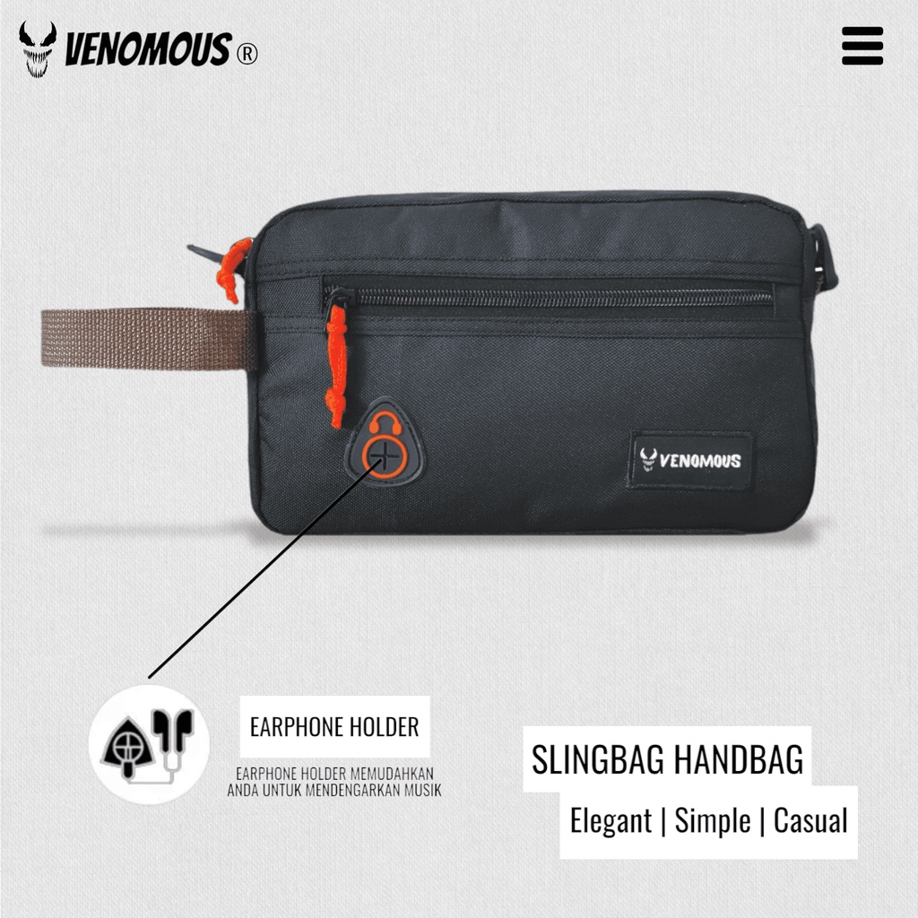 Sling Bag Walker - Venomous - Hitam - Tas Selempang Murah Keren