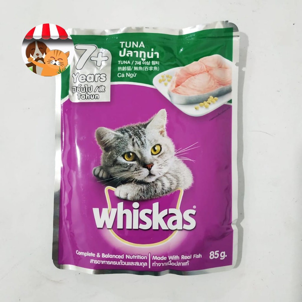 Makanan Kucing Whiskas Pouch Senior 7+ 85 Gram - Tuna Mackerel Makarel