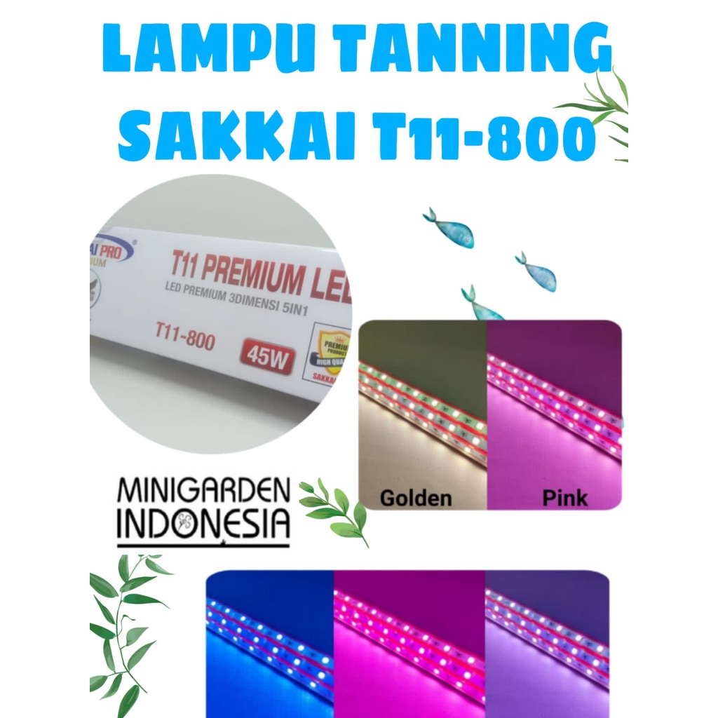 SAKKAI PRO T11-800 45W LED 3 dimensi tanning lamp lampu celup arwana