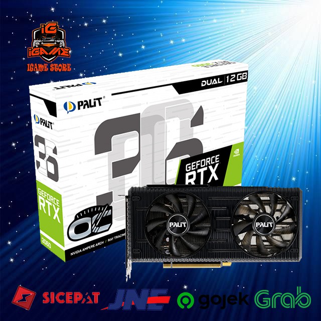 PALIT RTX 3060 DUAL OC 12G GDDR6 MANTULLL GAN