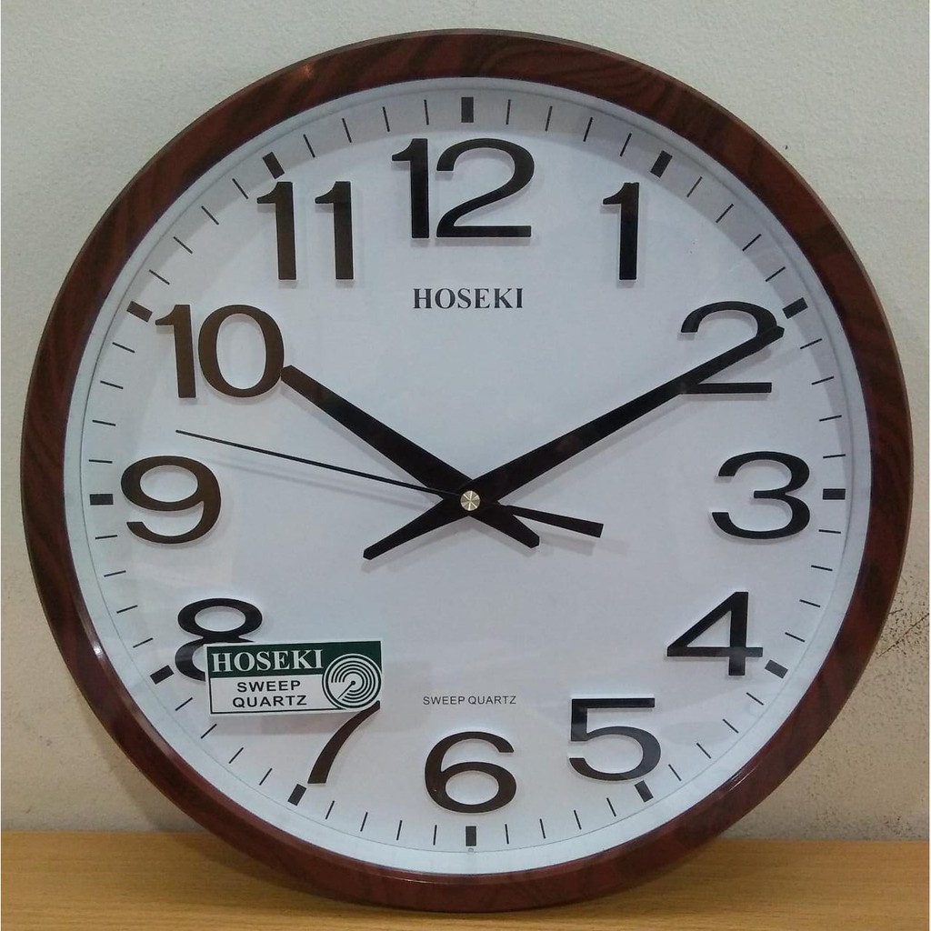 Jam Dinding Motif Kayu Elegan / Wall Clock Hoseki H-9415