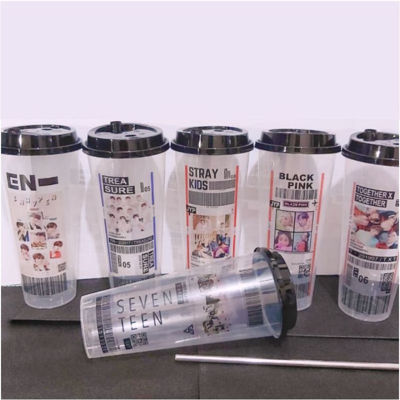 [WAJIB CO KARDUS &amp; BUBLEWRAP] Reusable Cup Barcode Kpop (READYSTOK )