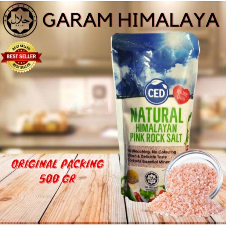 Natural Himalayan Pink Rock Salt CED / Garam Himalayan 500gr