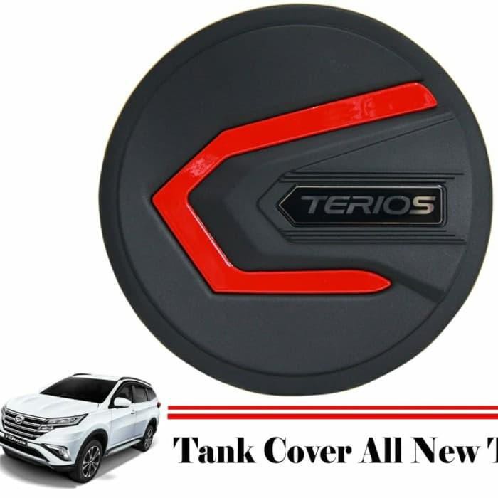 Tank Cover All New Terios Tutup Tangki Bensin Mobil Hitam List Merah