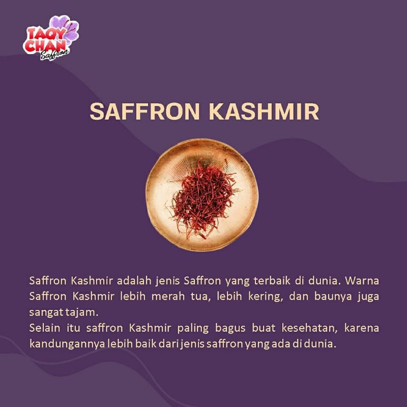 TAQYCHAN SAFFRON ORIGINAL 0,25GR / SAFFRON KASHMIR ORIGINAL FREE ONGKIR