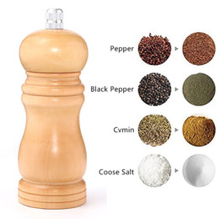 

R45Dgf5 Gilingan Lada Merica Bumbu / Salt Pepper Mill Manual Grinder Kayu 10" 6Dyhr57