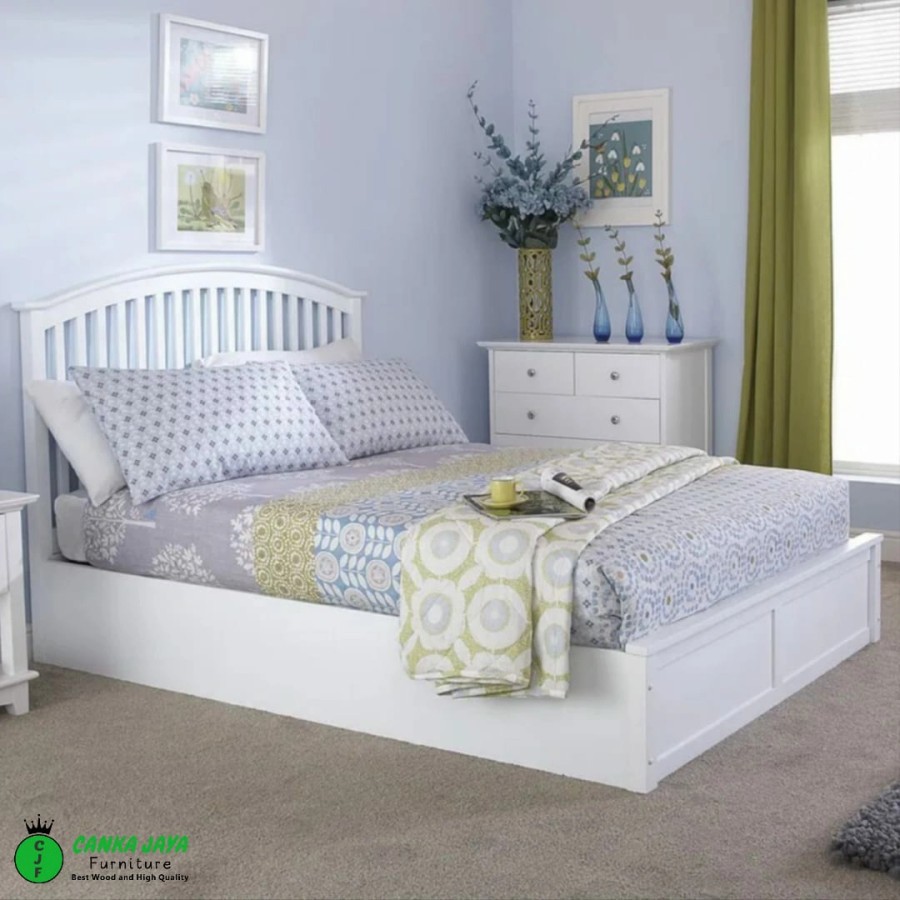 CANKA - Dipan Tempat Tidur Minimalis Murah 160x200 Armory ( Putih )