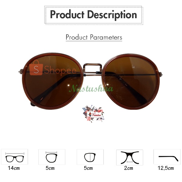 Kacamata Gaya Hitam Wanita Pria Double Frame - Kaca Mata Fashion Retro Bingkai Oval Metal Korea Style Sunglasses UV400 NOCASE
