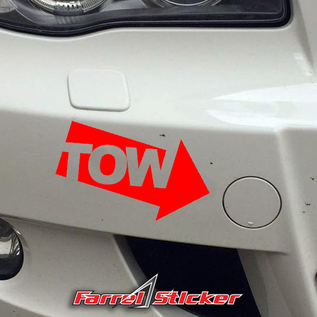 stiker TOW sticker TOWING mobil