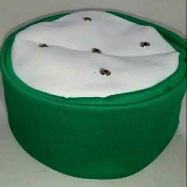 Peci Kopiah Songkok Topi Maiyah Cak Nun Hijau Atas Putih - Aneka Warna Free Ongkir - Nahdlatul Ulama