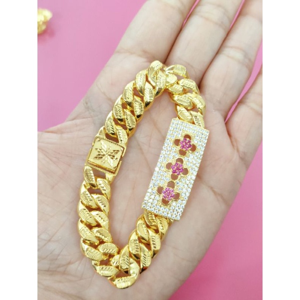 GELANG RANTE SISIK NAGA PERAK 925 LAPIS EMAS 24K MODEL CORR KEMBANG