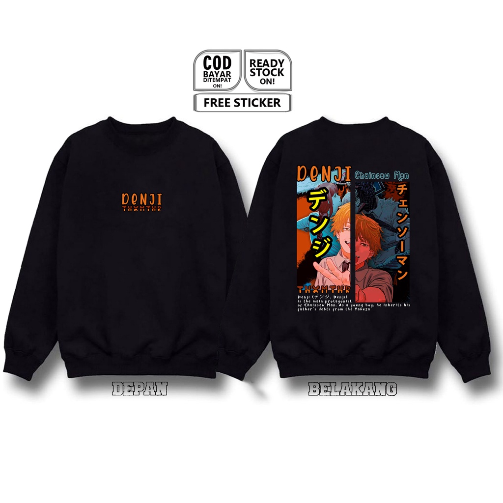 SWEATER DENJI CHAINSAW MAN ANIME MANGA POCHITA DEVIL HUNTER MAKIMA AKI HAYAKAWA REZE POWER BAJU JEPANG COSPLAY JAPAN CULTURE OTAKU WIBU SIGN CLOTH