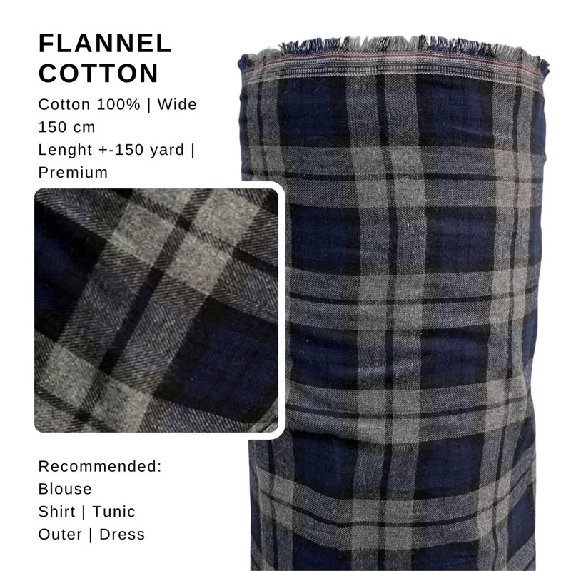 BAHAN KAIN KATUN FLANEL GARMENT