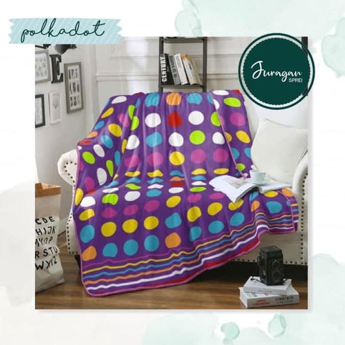 NEW SELIMUT KINTAKUN MICRO FLANEL 160X200 POLKADOT- SELIMUT DEWASA