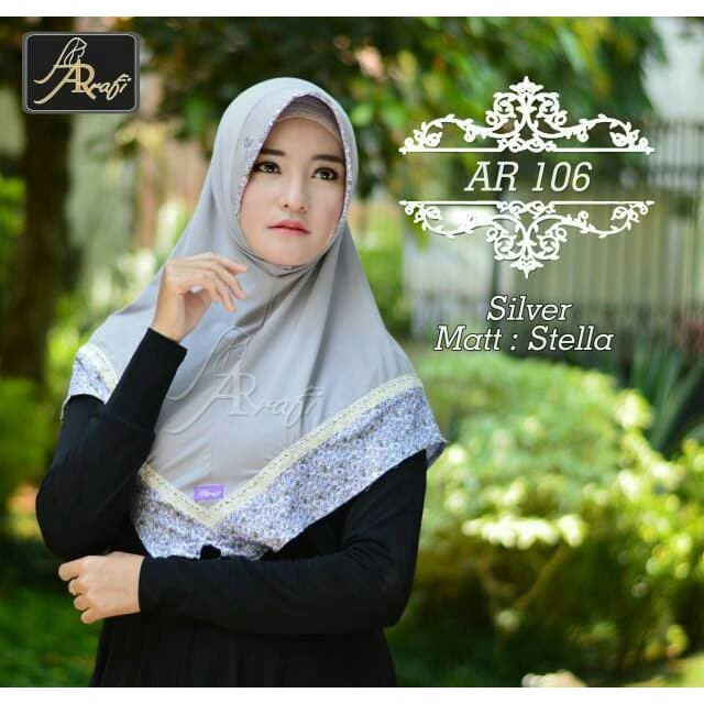 Promo!! Jilbab Eskudo Kombi Motif Arrafi Ar 106 Terlaris!!