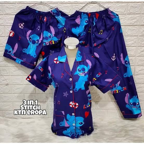 hokyfashion PIYAMA/BAJU TIDUR CP 3 IN 1 POOH HAPPY-3in1 mikro aloha