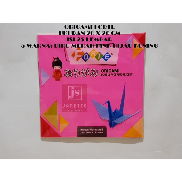 

Senikertas- Kertas Lipat / Origami Forte 20X20 Isi 25 Lembar -Kertas-Seni.