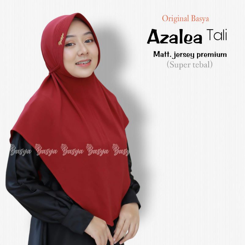 (Basya Hijab) AZALEA TALI •hijab instan jersey super tebal•kerudung instan tali polos