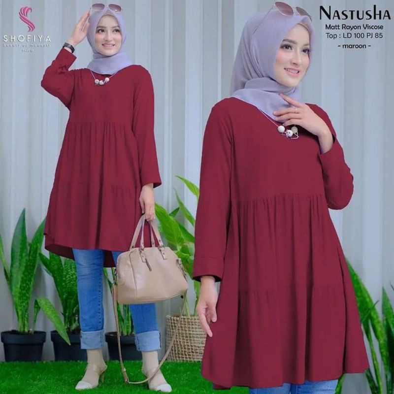 Atasan Tunik Wanita. Nastusha Tunik. Tunik Rayon