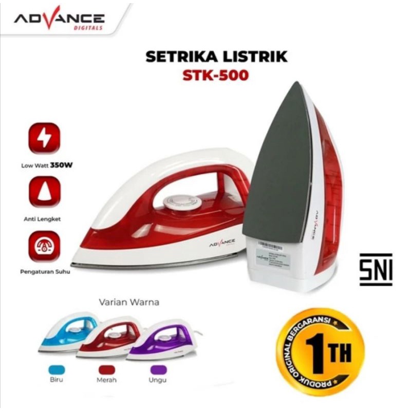 Setrika Listrik Advance STK-500 Hemat Listrik Anti Lengket