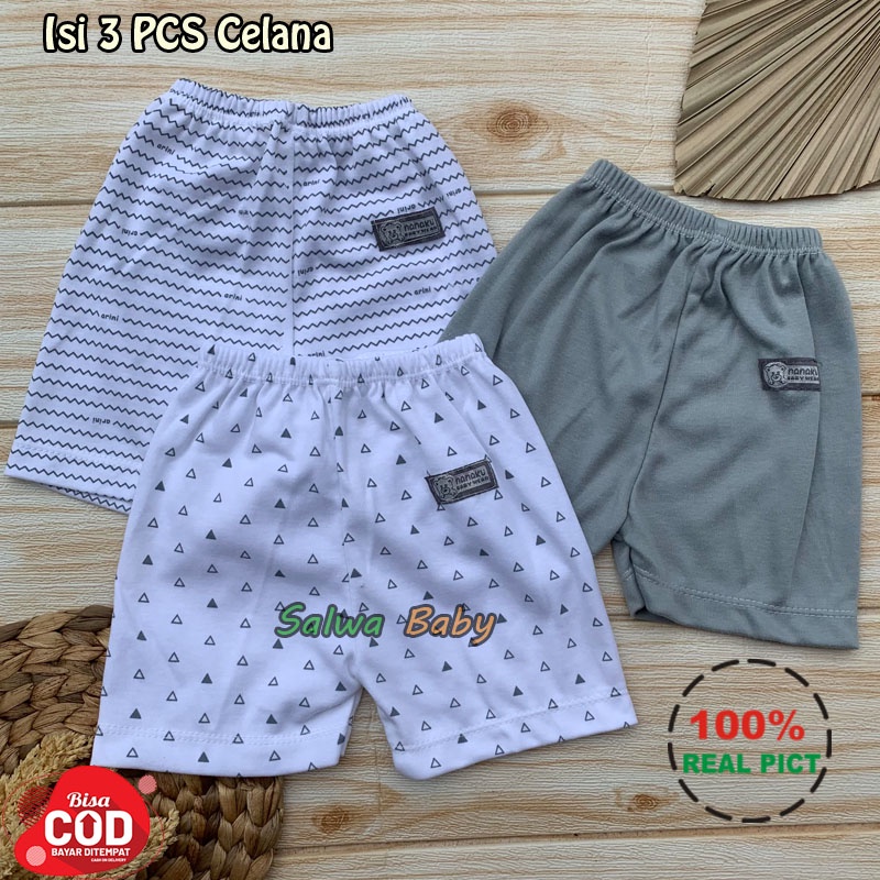 3 PCS Celana Bayi Pendek Bayi Baru Lahir 0-3 Bulan Almeera Baby and Kids