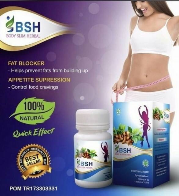 BODY SLIM HERBAL (BSH) BPOM ORIGINAL ADA KODE TRACKING KEASLIAN  - MINUMAN PELANGSING BADAN