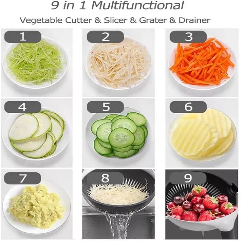 ALAT PEMOTONG TIRISAN SAYURAN BUAH- BULAT SERBAGUNA 9-IN1 (JAYA ACC)