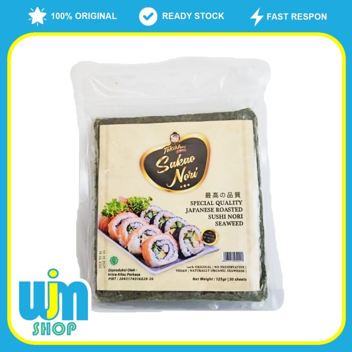 

Rumput Laut Sakao Nori Sushi Special Quality 50 Lembar HALAL MUI
