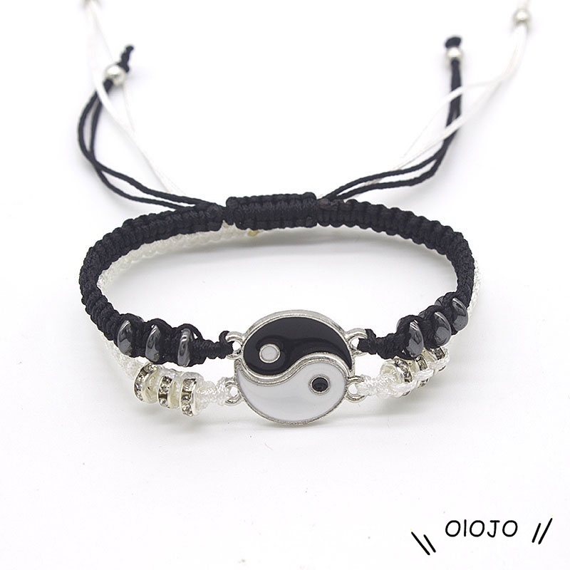 Couple Gelang Tali Handmade Bracelet Dapat ​Disesuaikan Desain Yin Yang Tai Chi Trigram Untuk Pasangan - ol