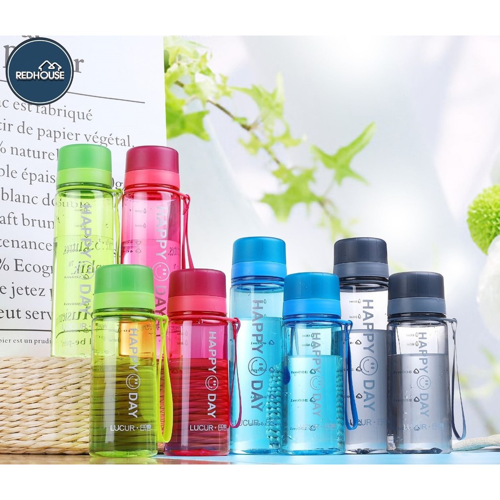 RED HOUSE BOTOL MINUM BAHAN PLASTIK  LK-2062 （430ML）